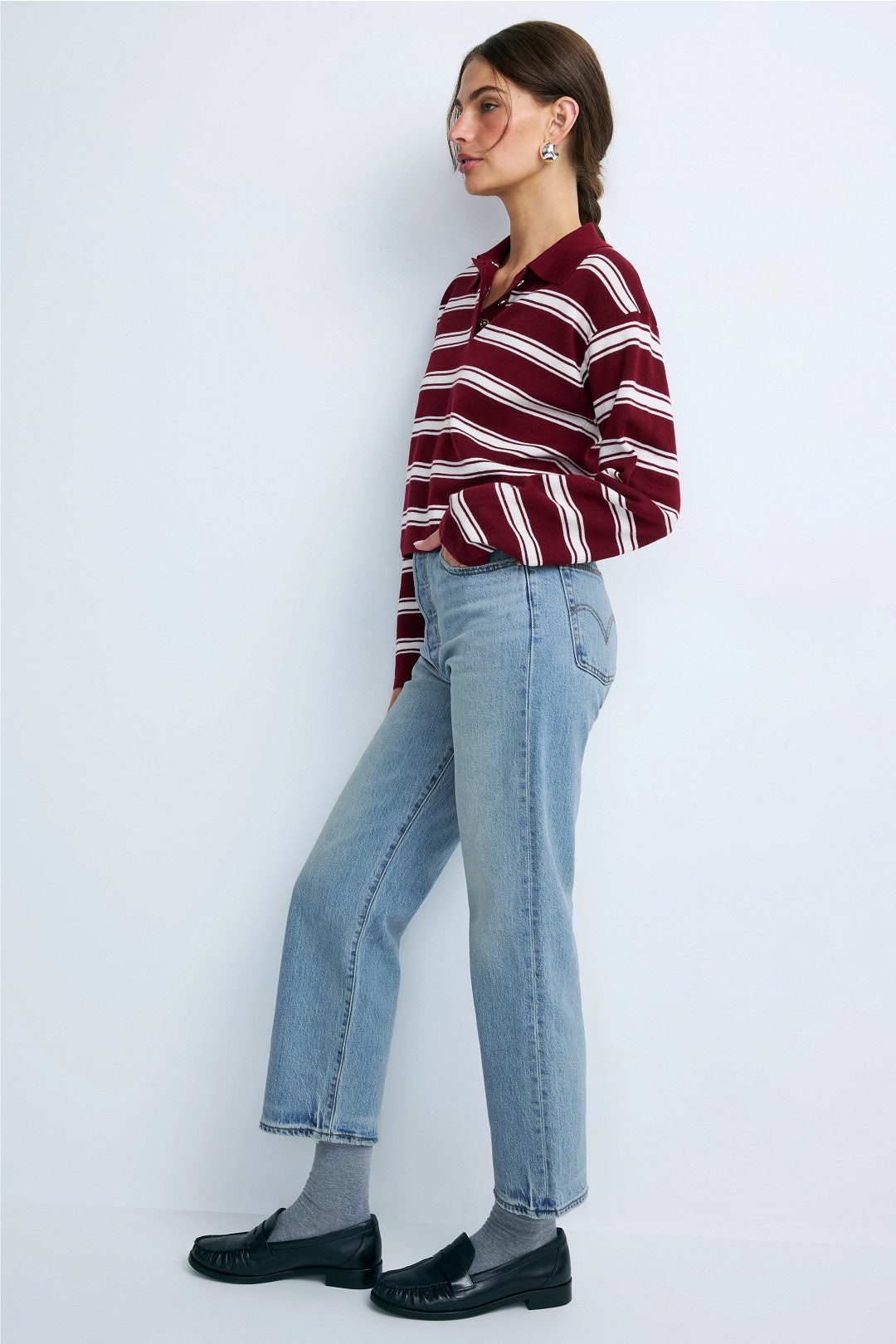 Light Blue Ribcage Straight Ankle Jeans