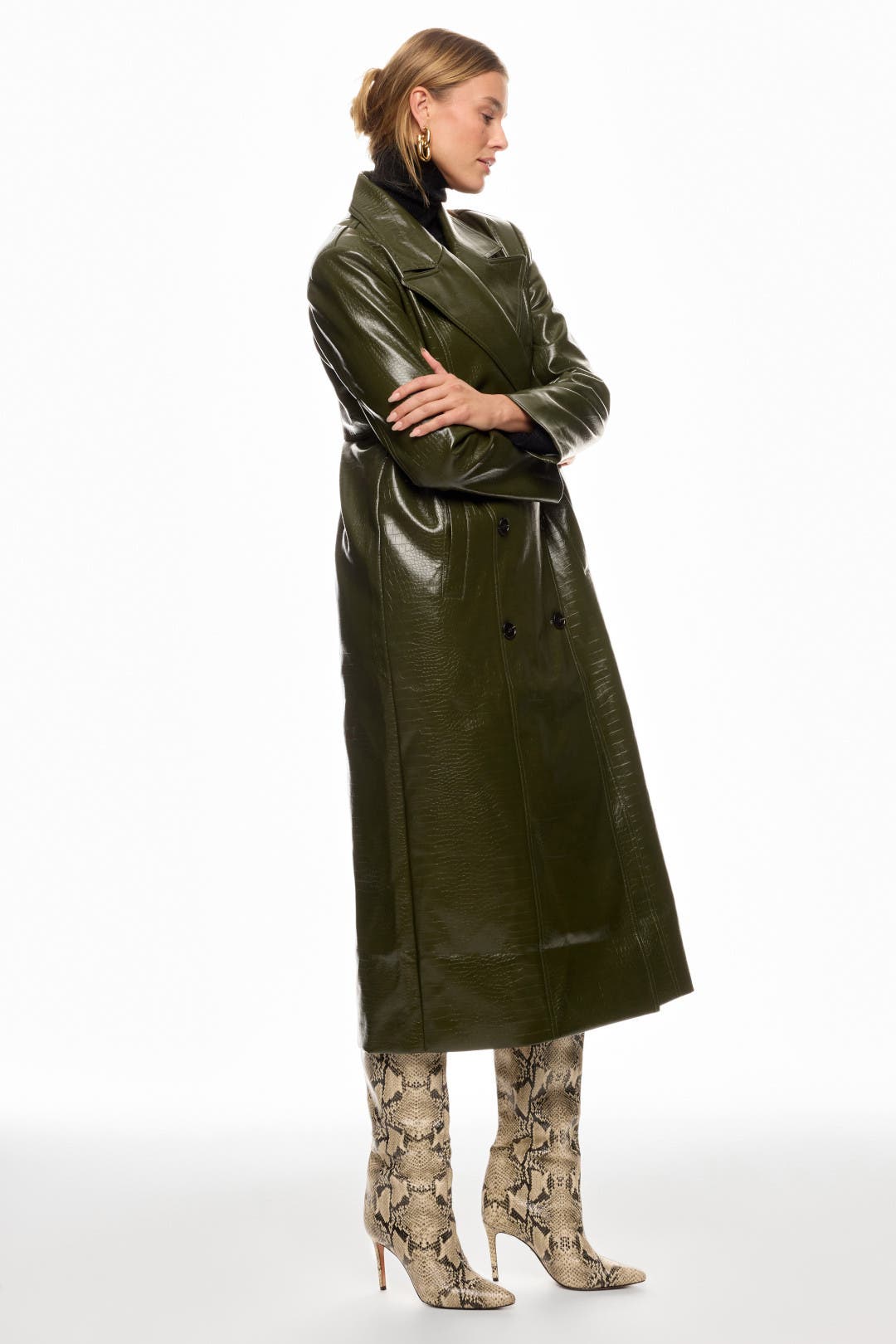 Embossed Faux Leather Coat by Ronny Kobo x RTR | Rent the Runway