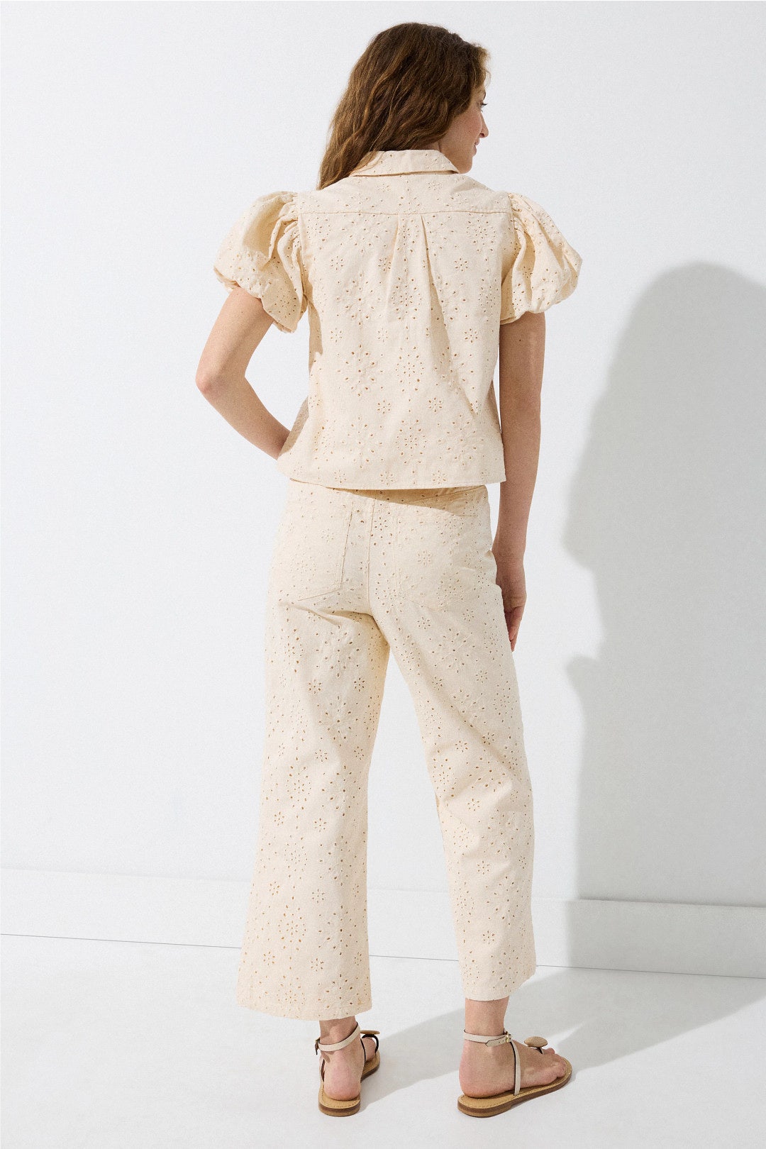 Straight Leg Denim Eyelet Pants by CeCe 2