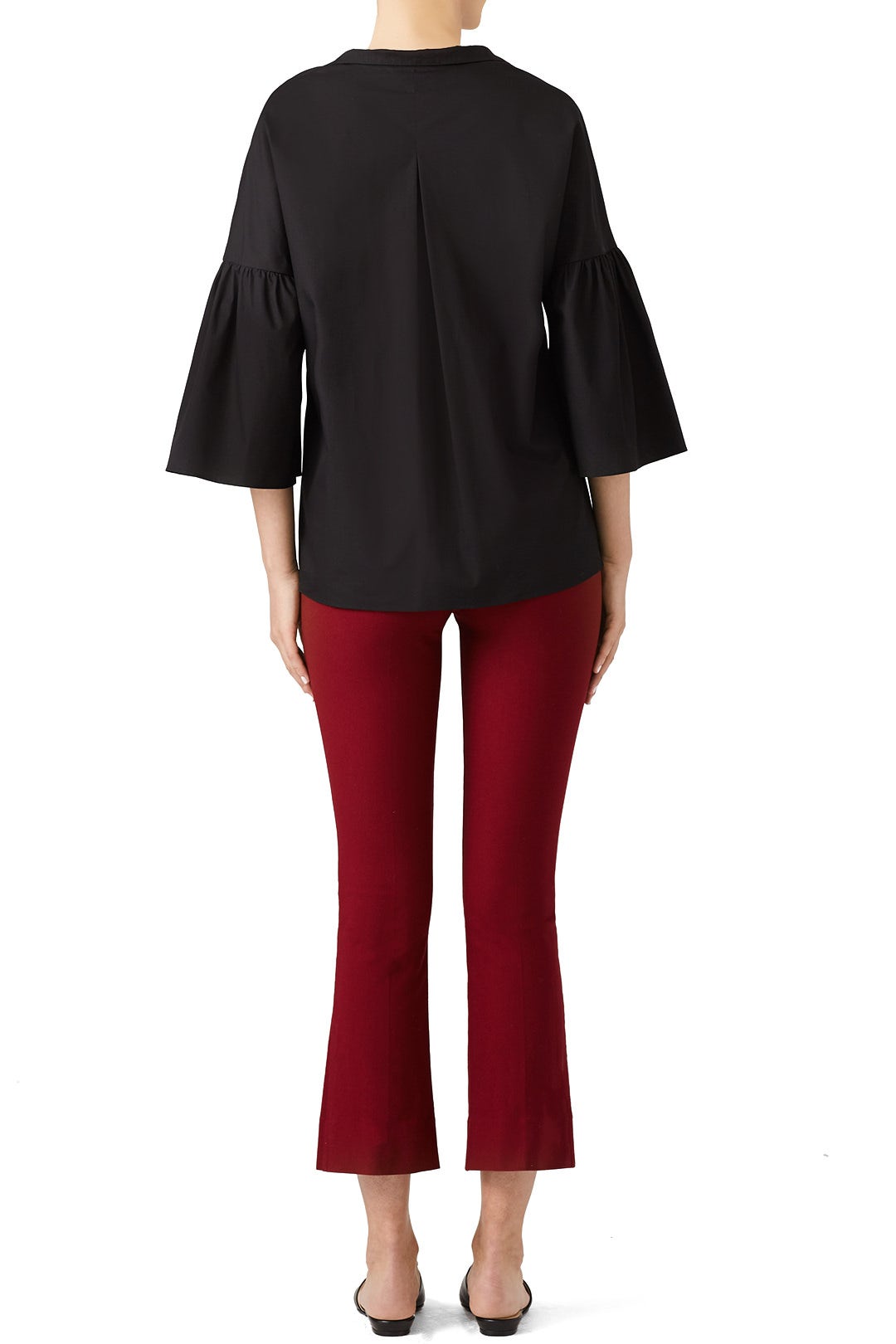 Black Flutter Poplin Top by Fuzzi 2
