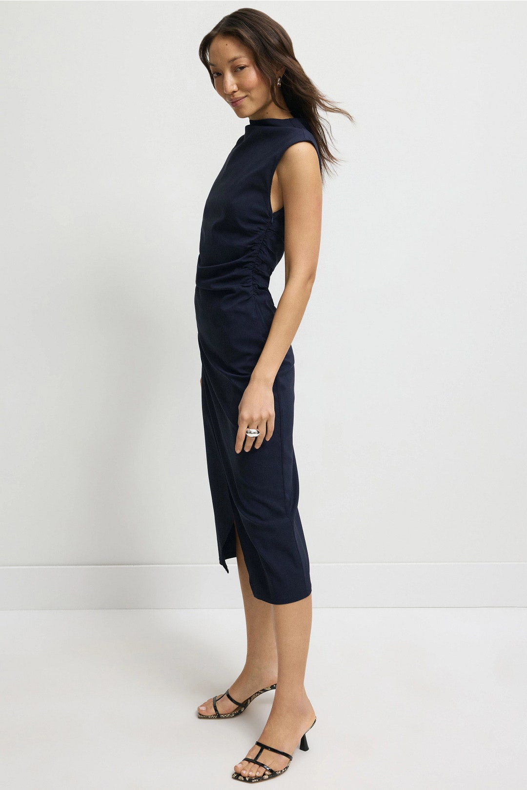 Manon Asymmetric Neck Ruched Dress by Modern Citizen 1