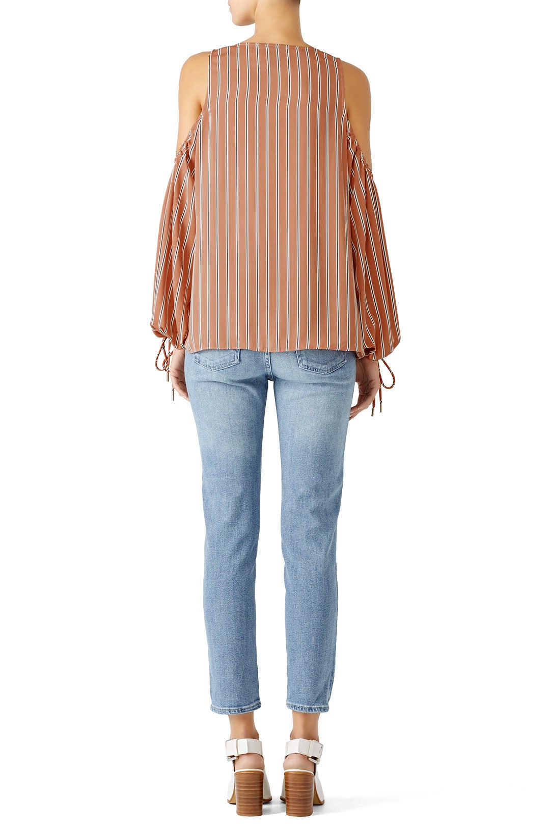 Striped Cold Shoulder Top by L'Academie 1
