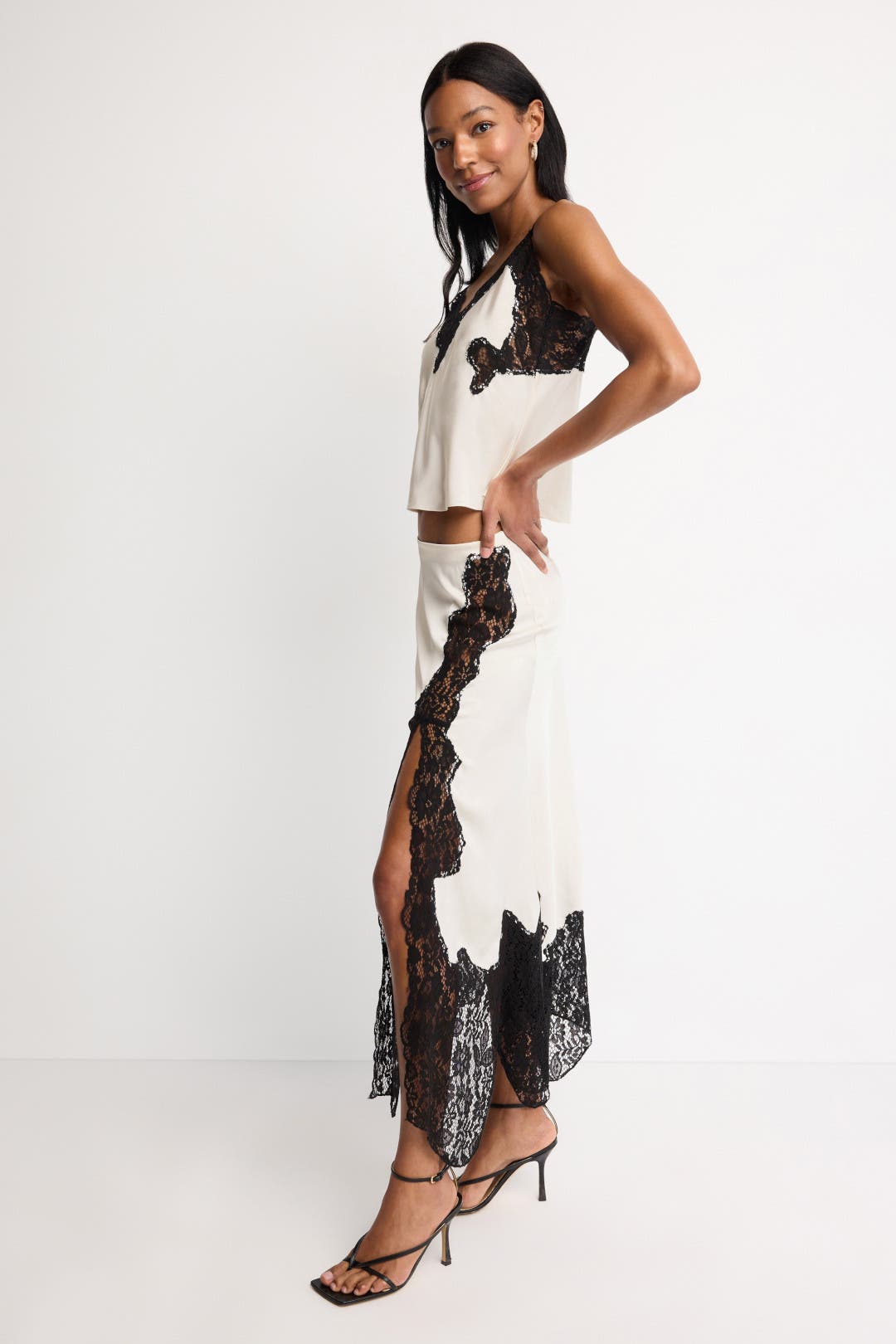 Lace Trim Slip Skirt by Ronny Kobo x RTR | Rent the Runway