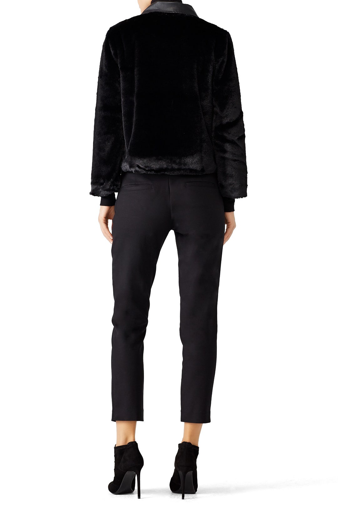 Black Faux Fur Leather Jacket by Endless Rose 1