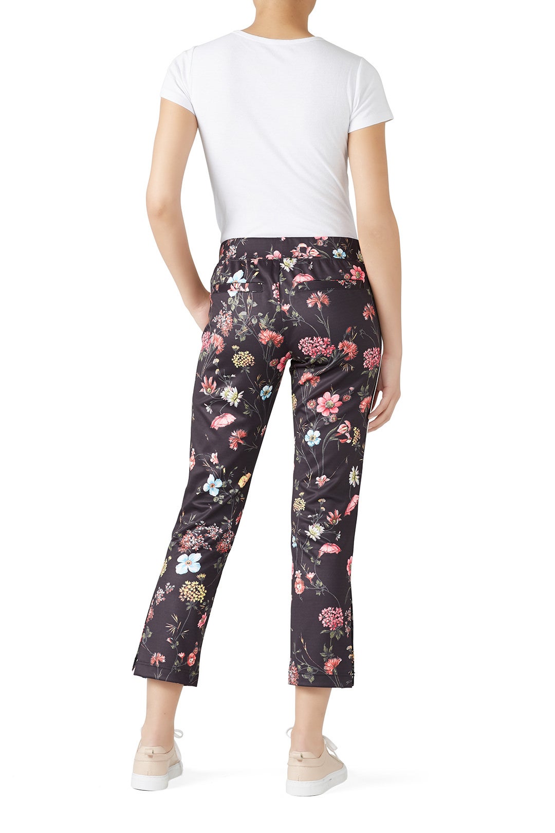 Floral Fineline Crop Flare Pants by Pam & Gela 1