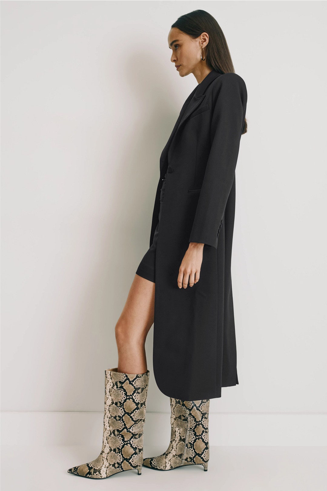 Satin Trim Dinner Coat by Ronny Kobo x RTR 1