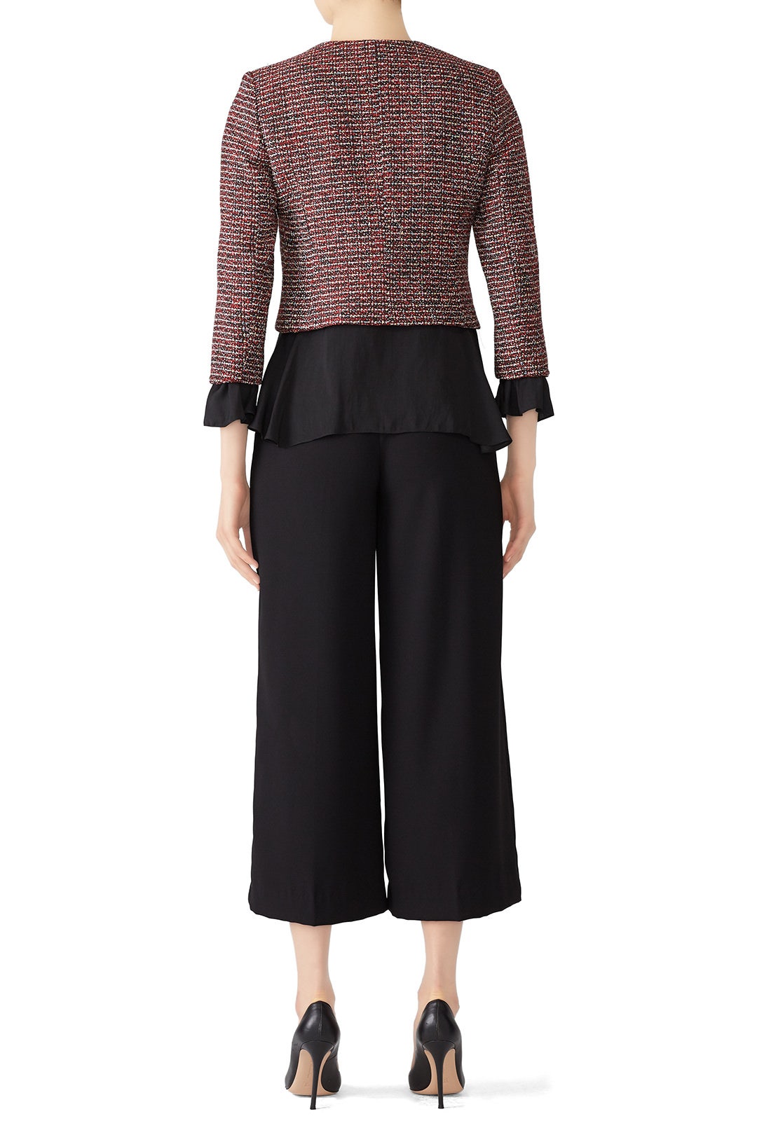 Ruffle Trim Tweed Jacket by Slate & Willow 1