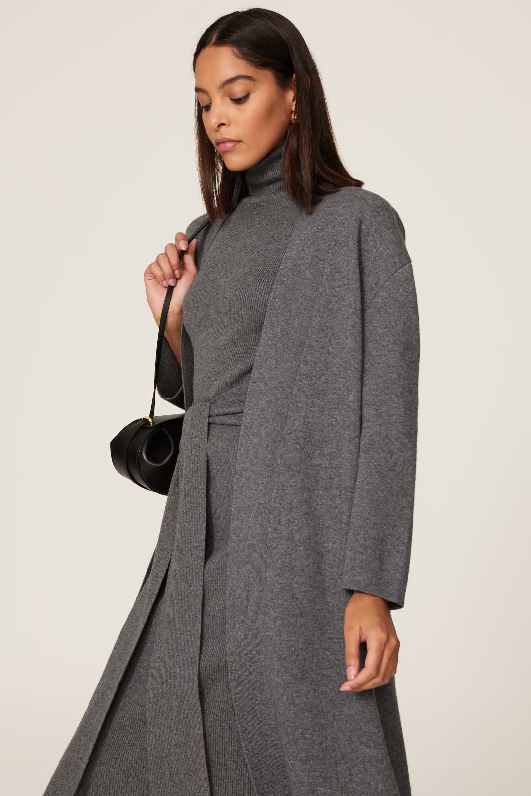 Charcoal Rib Knit Duster by Toccin | Rent the Runway
