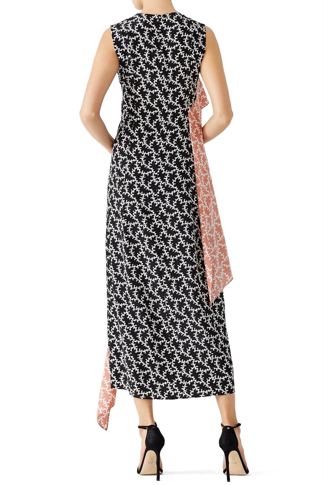 Pink Printed Ruffle Midi Dress by Diane von Furstenberg 1