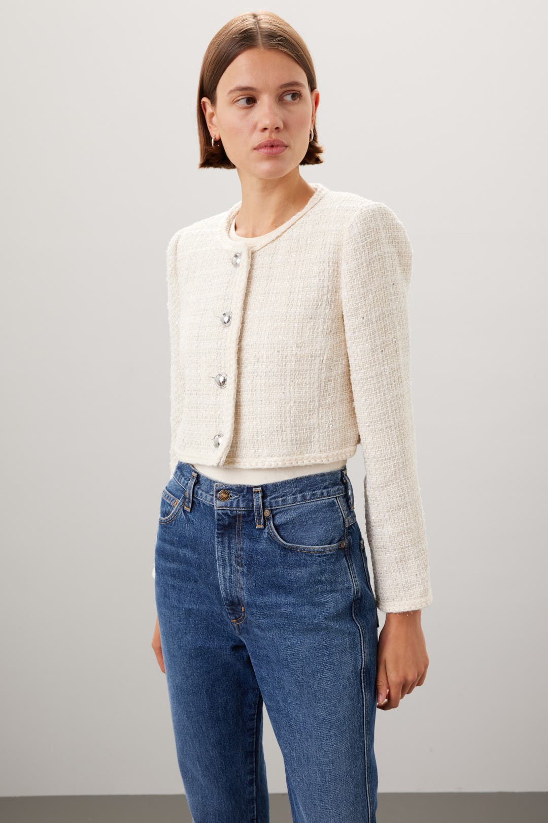 White Tweed Jacket by Great Jones | Rent the Runway