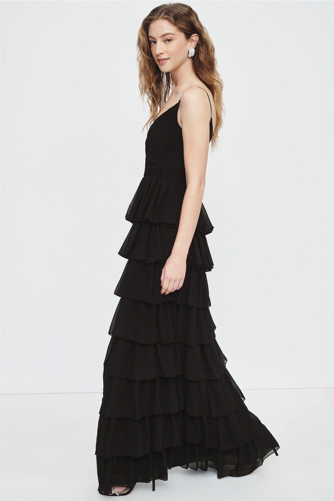 Sleeveless Tiered Ruffle Gown by Ieena for Mac Duggal 1