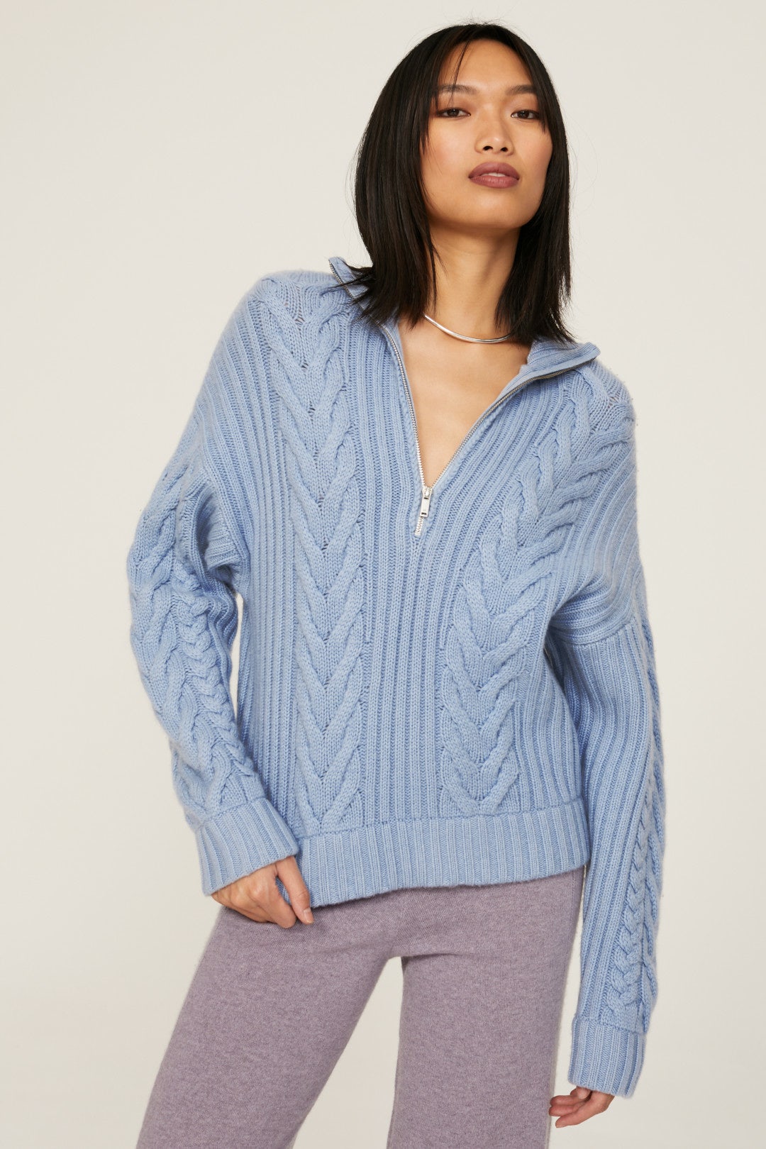 Open Back Cable Knit Sweater by NAADAM 1