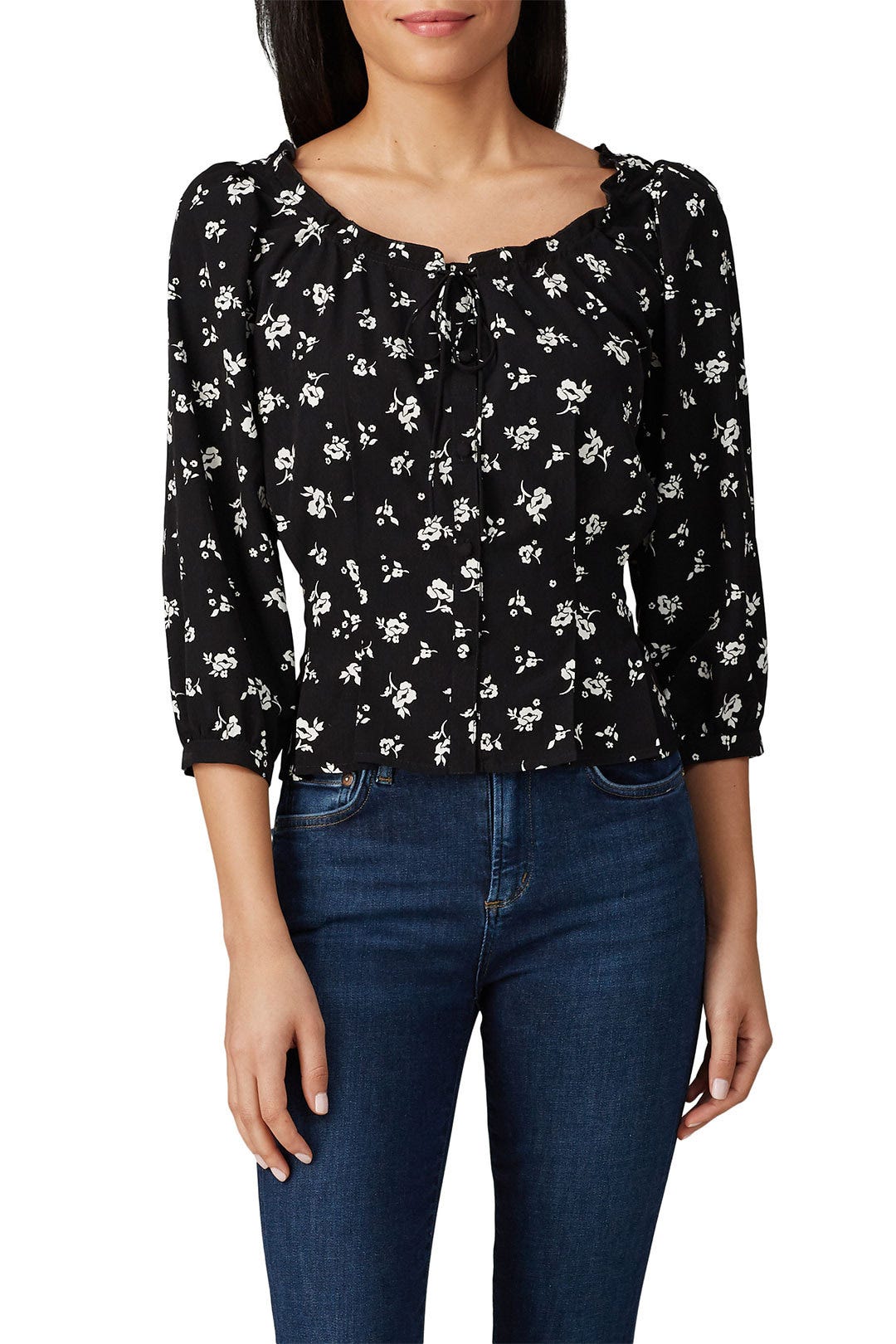 Black Floral Tie Top by Sweet Baby Jamie 1