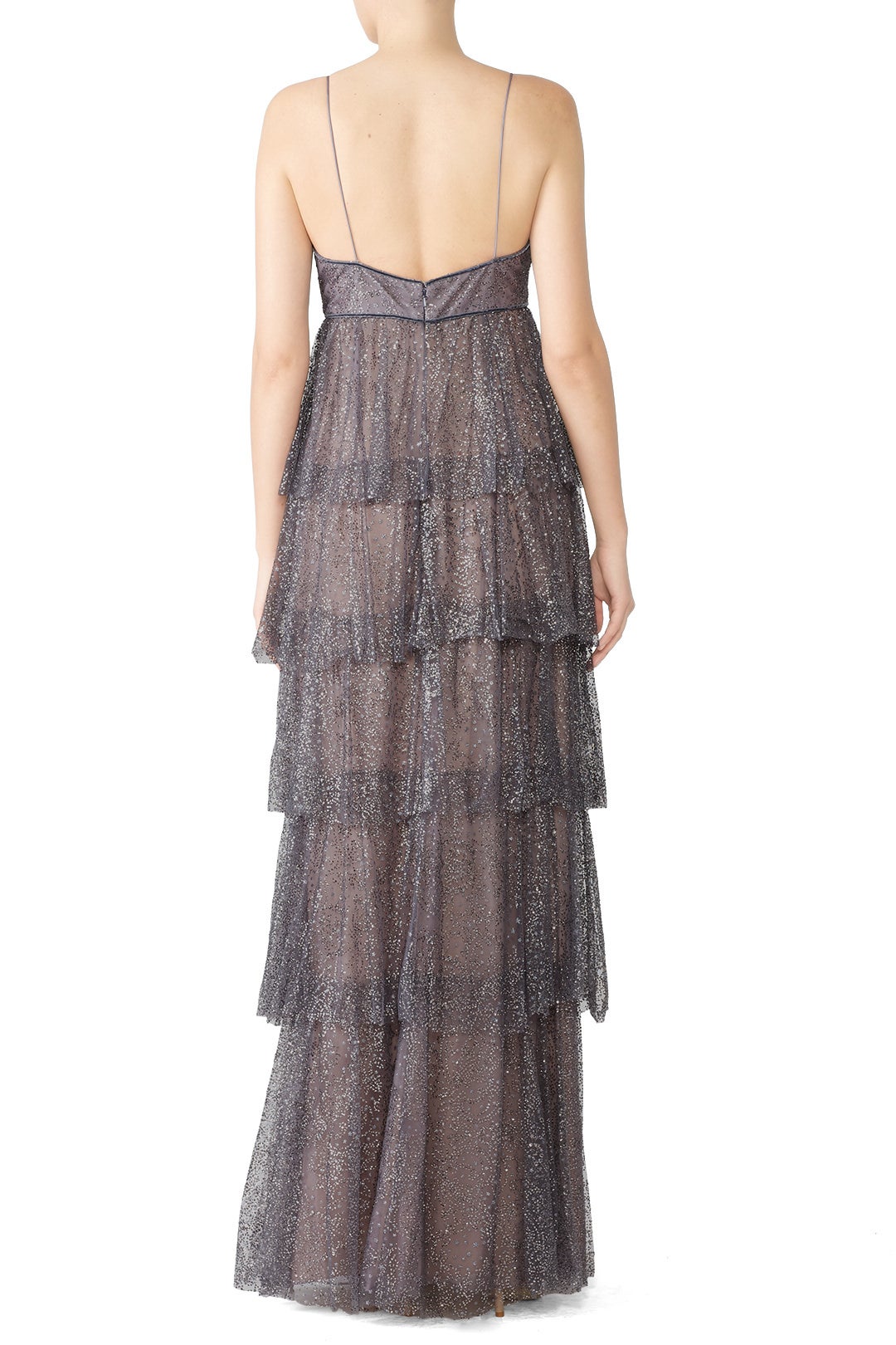 Glitter Tiered Gown by Marchesa Notte 2