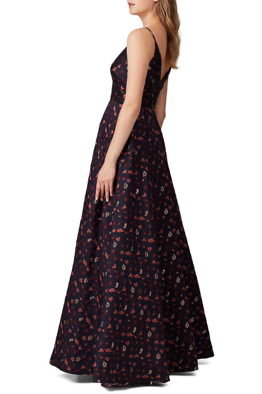 V-Neck Floral Jacquard Gown by ML Monique Lhuillier | Rent
