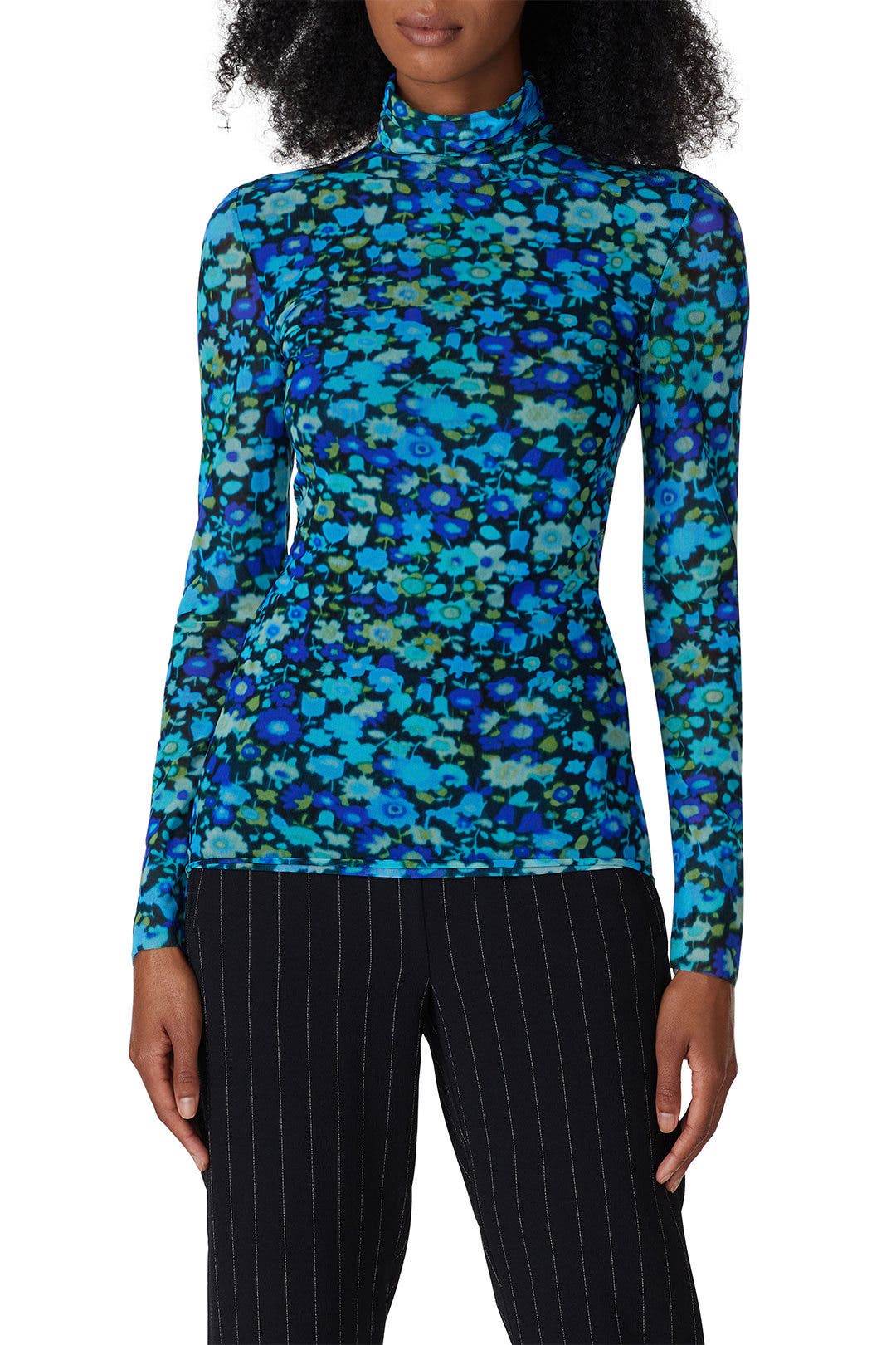 トップス GANNI Printed Mesh Leopard Leopard Printed Mesh Long Sleeve Blouse | GANNI US