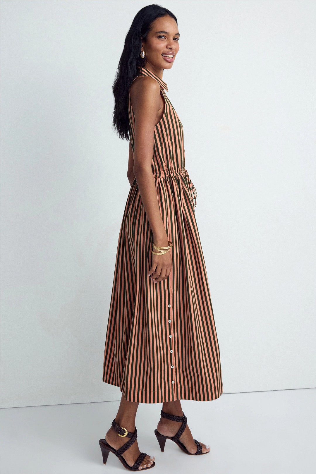 Stella Striped Midi Dress by HEVRON 1