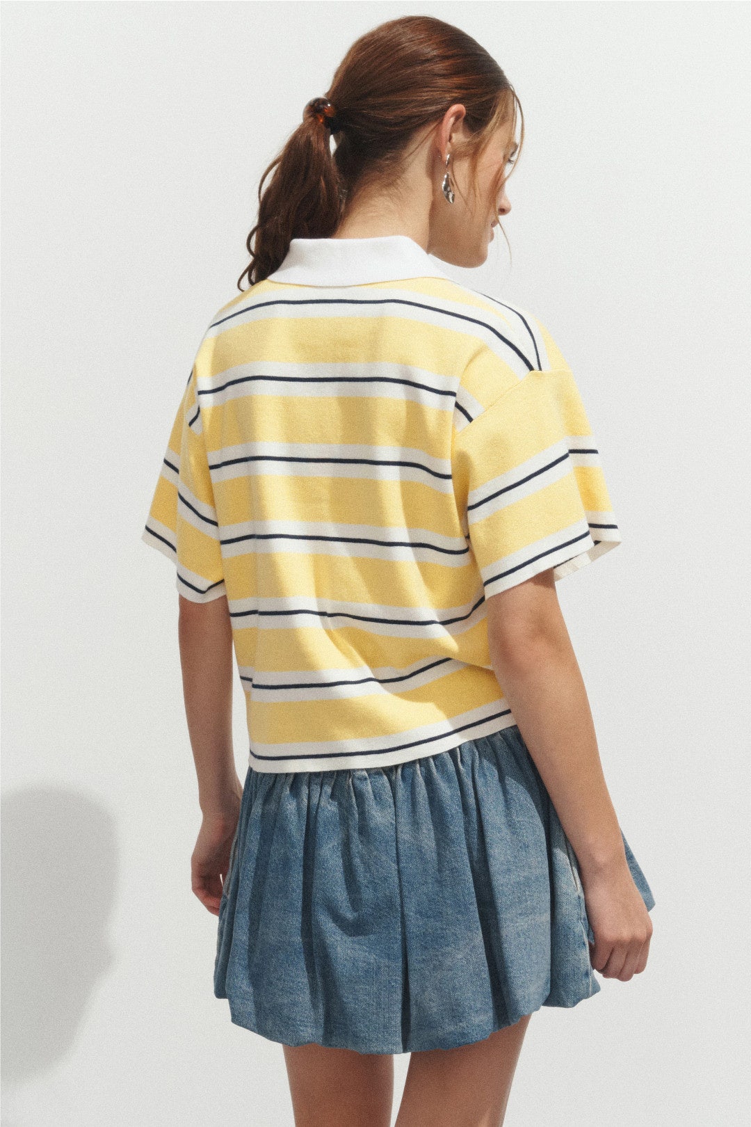 Striped Short Sleeve Polo Shirt by Maje 2