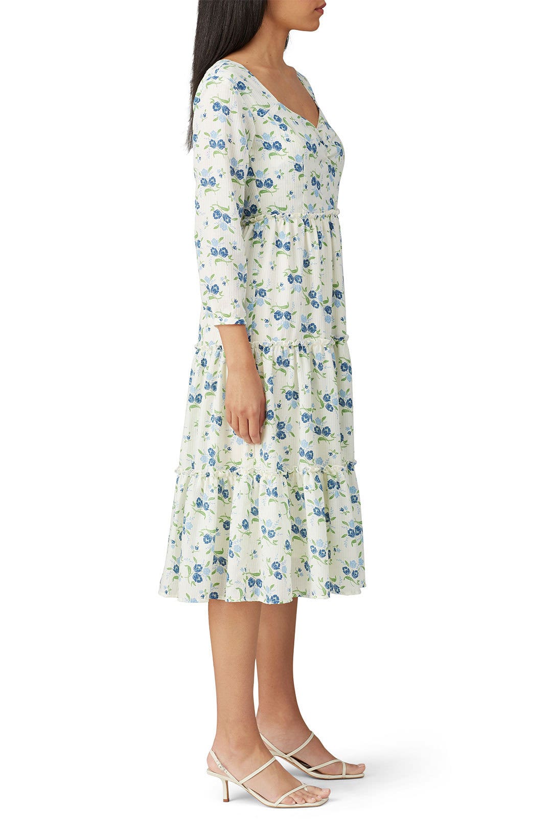 Ivory Floral Tiered Dress by Sweet Baby Jamie 1