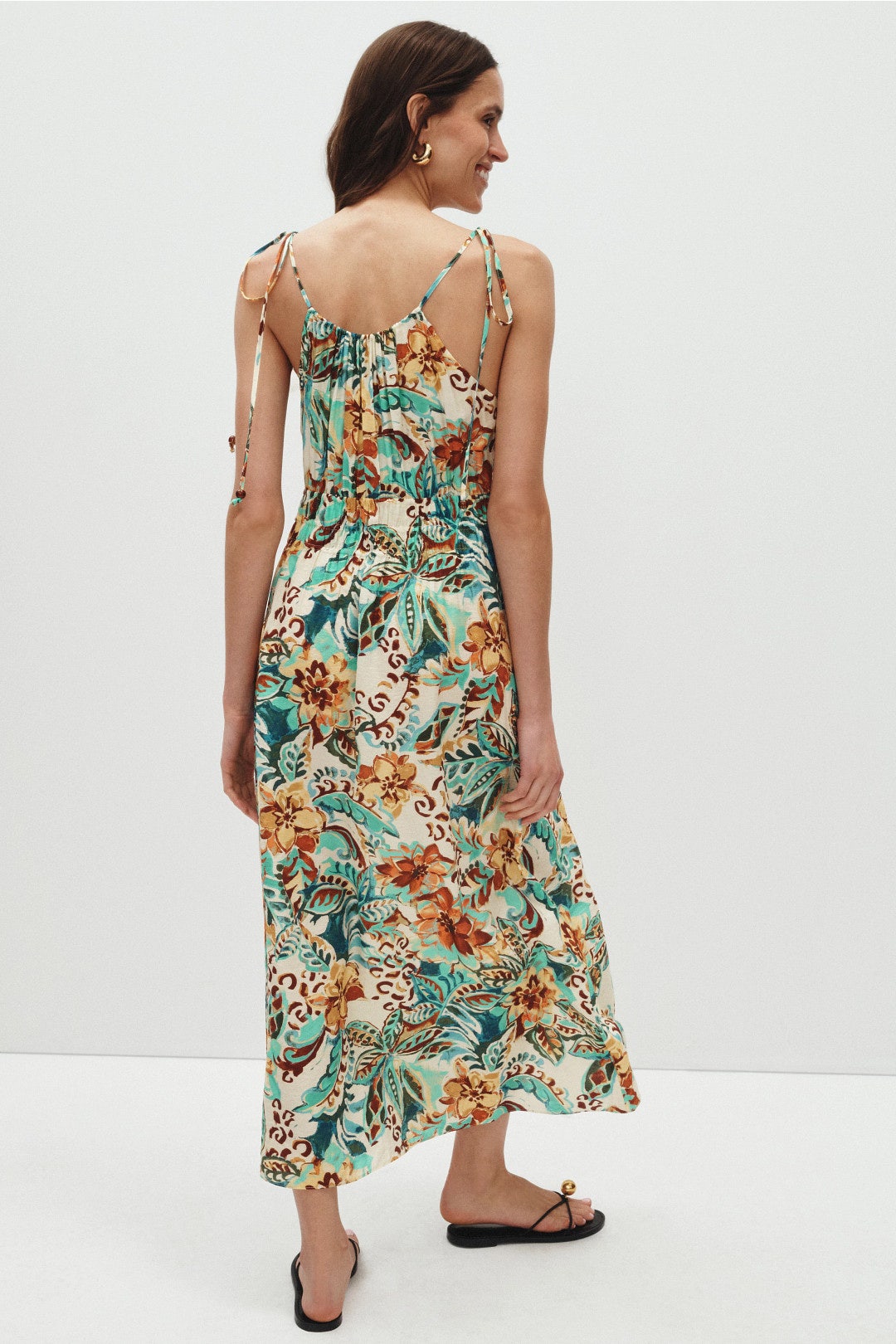 Abstract Floral Animal Midi Dress by The Good Journey 2