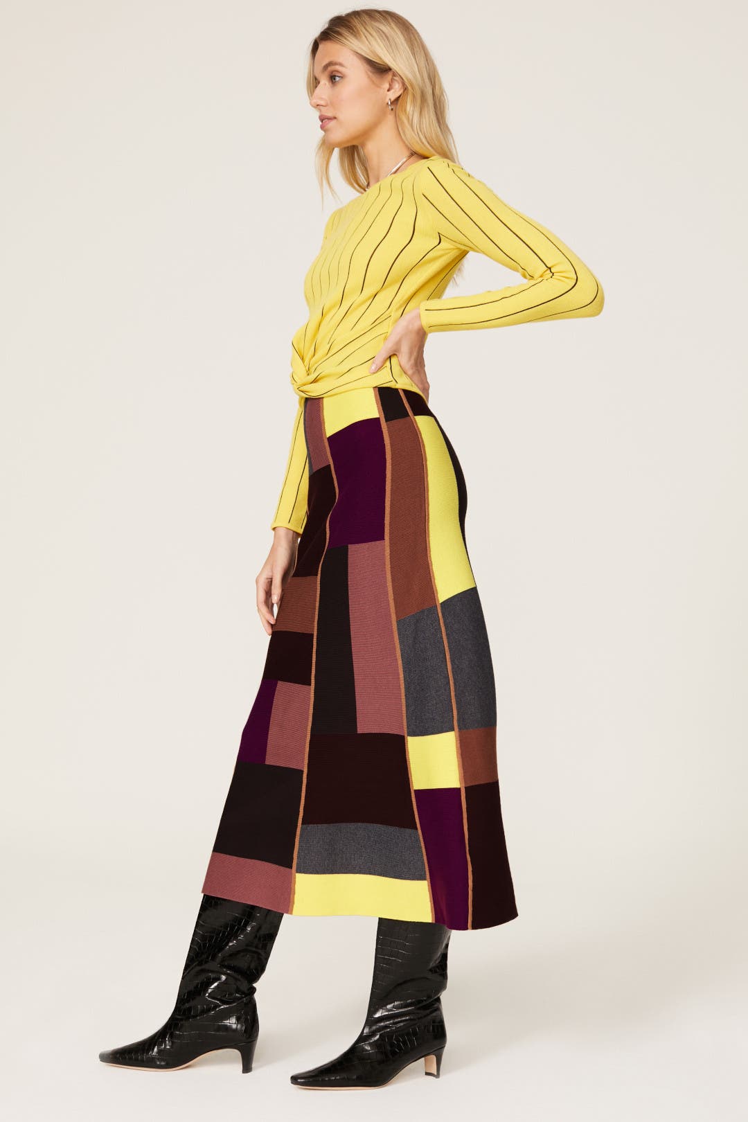 Colorblock Midi Skirt by Victoria Victoria Beckham | Rent