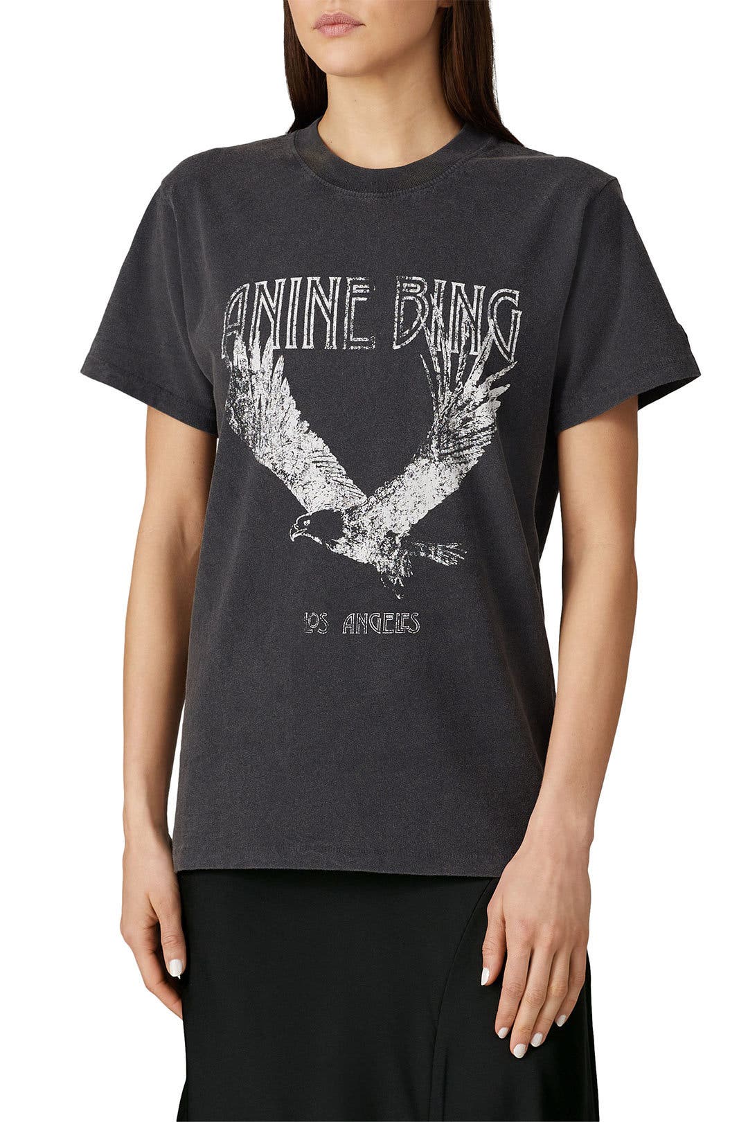 Washed Black Eagle Lili Tee by Anine Bing | Rent the Runway