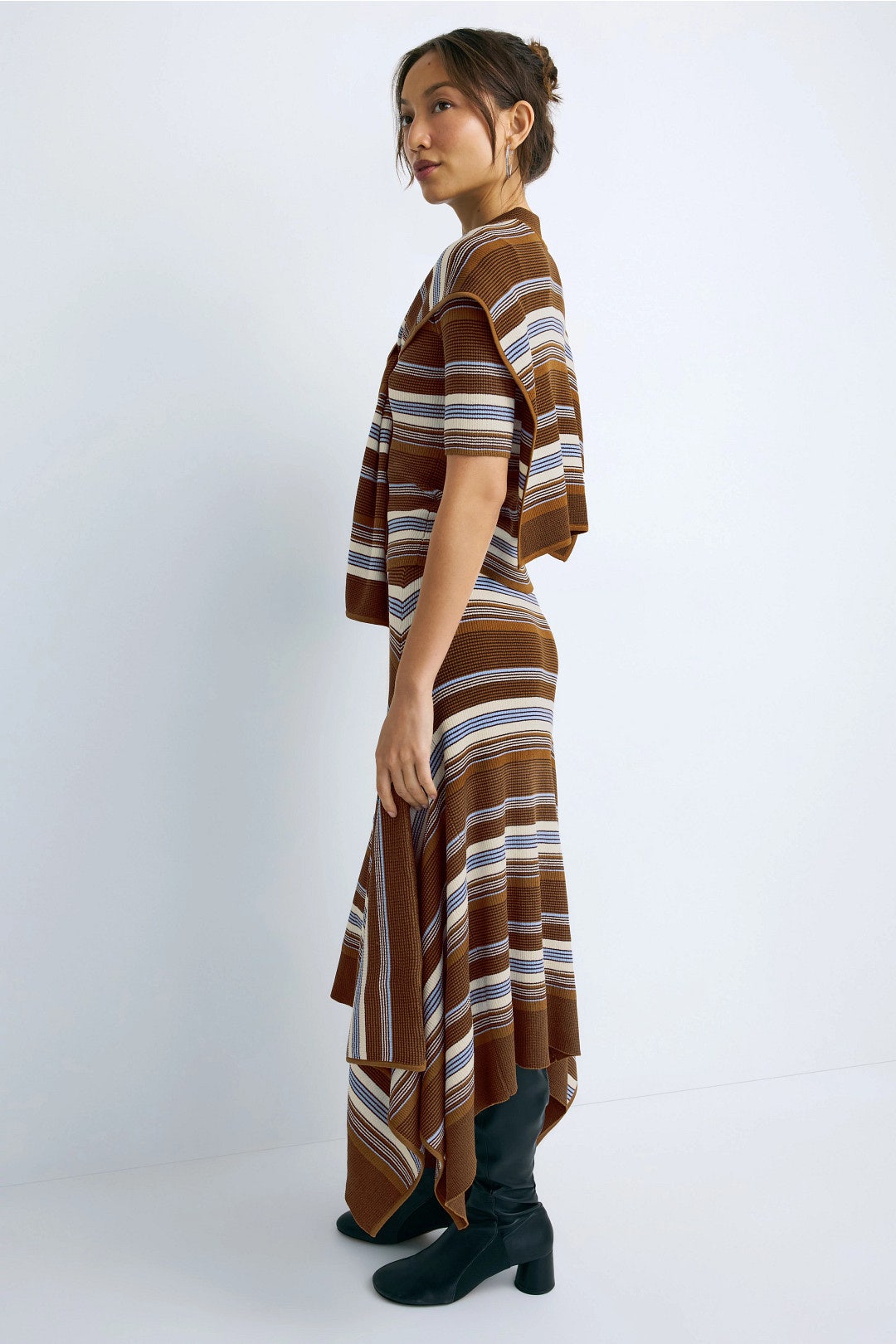 Striped Jacquard Cascade Midi Skirt by Monse 1