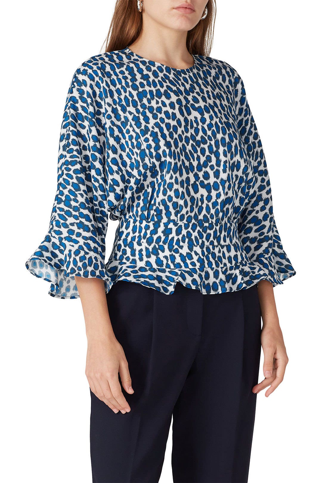 Leopard Ruffle Hem Top by Derek Lam 10 Crosby x RTR 1