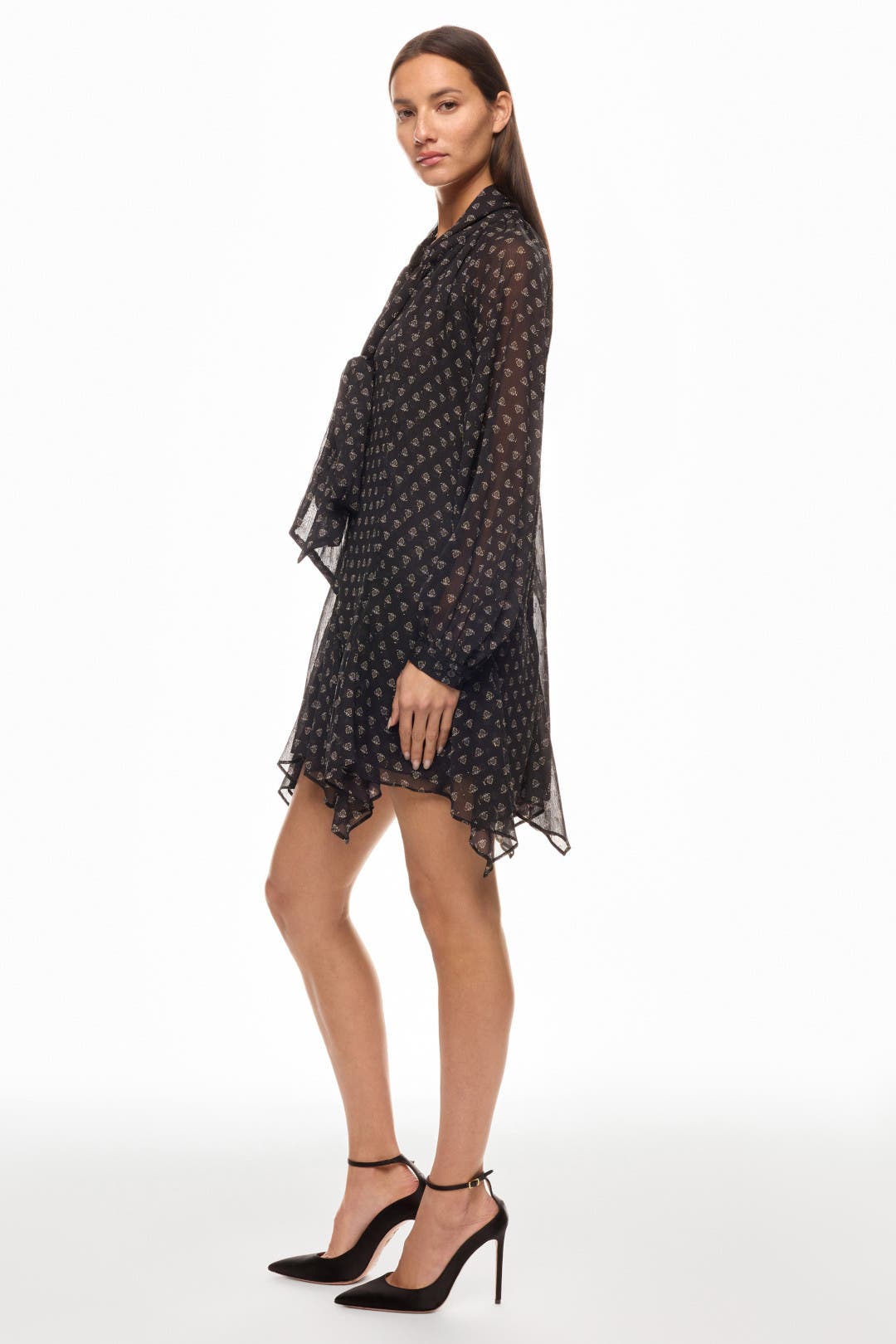 ●Mardi Mercredi●RIBBON MINI DRESS EYELET_Navy + 贈り物 RIBBON MINI DRESS EYELET_NAVY - MARDI MERCREDI