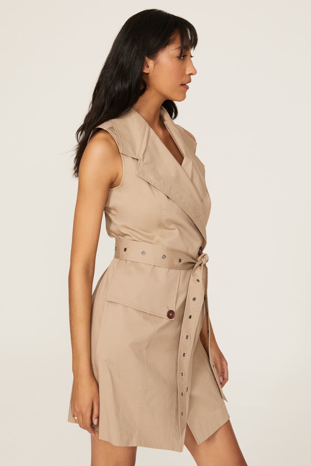 新品未使用タグ付きRiu Trench docking tiered dress Tulle raffle docking knit dress – Riu