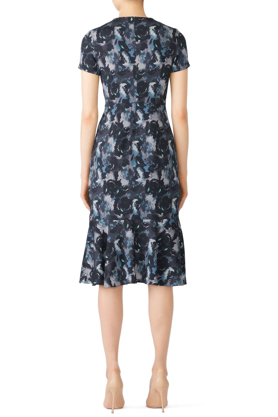 Navy Flared Hem Dress by Becken 2