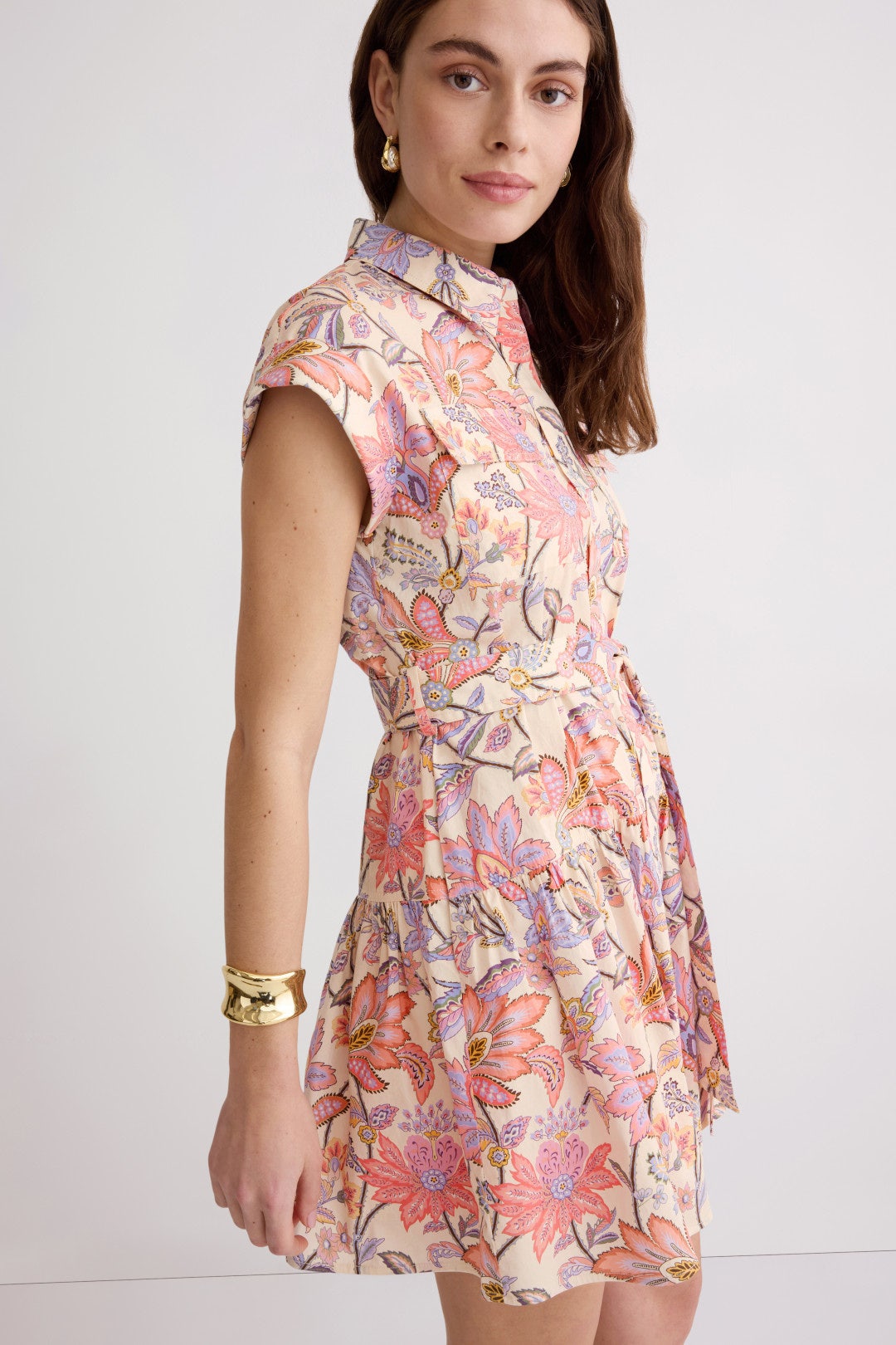 Printed Cap Sleeve Mini Dress by Derek Lam 10 Crosby x RTR 1