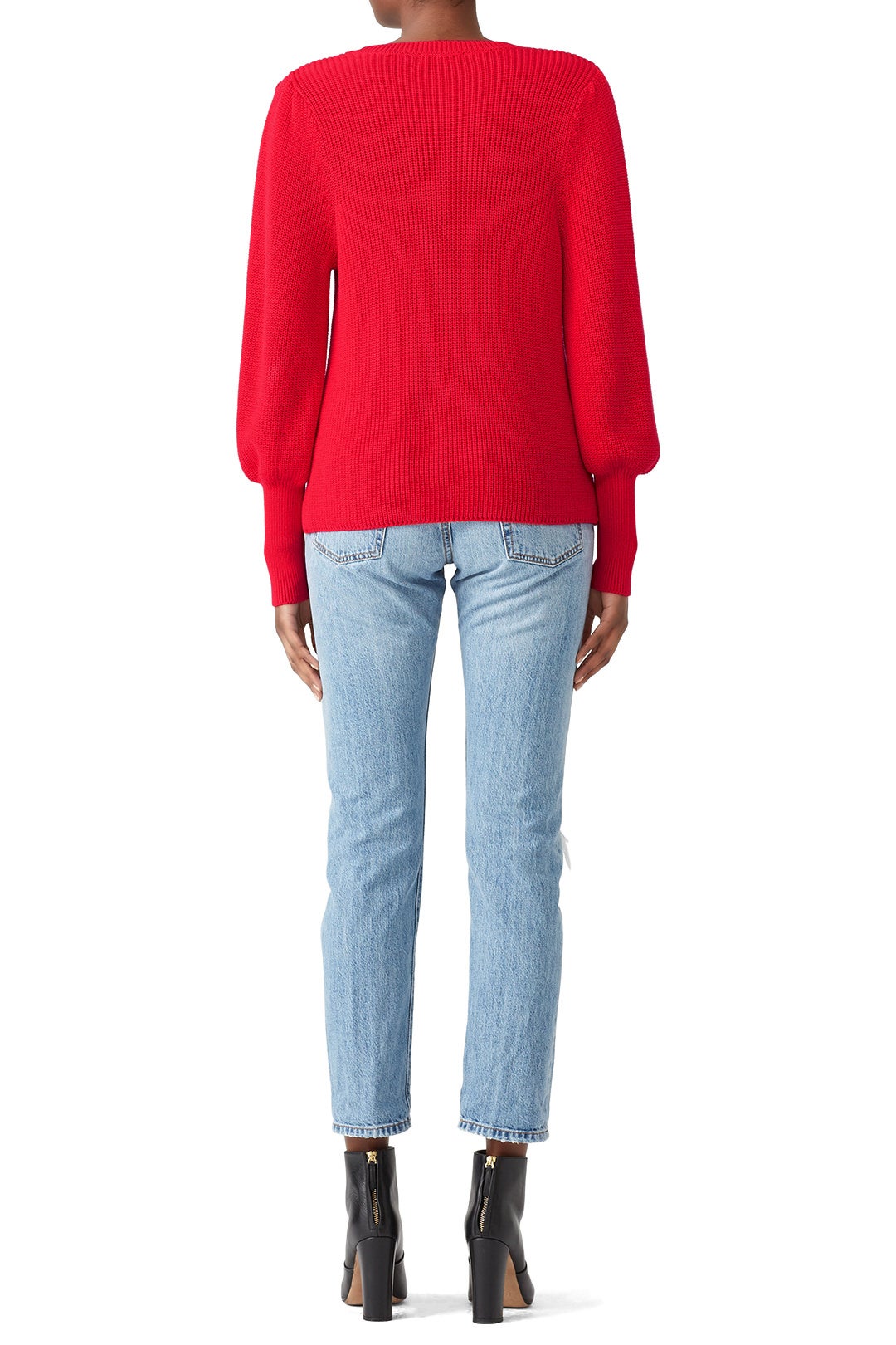 Red Bishop Sleeve Sweater by 525 America 1