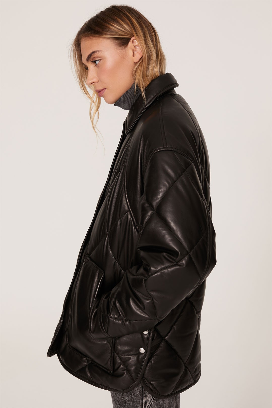 Shirin Quilted Leather Coat by Iro 1