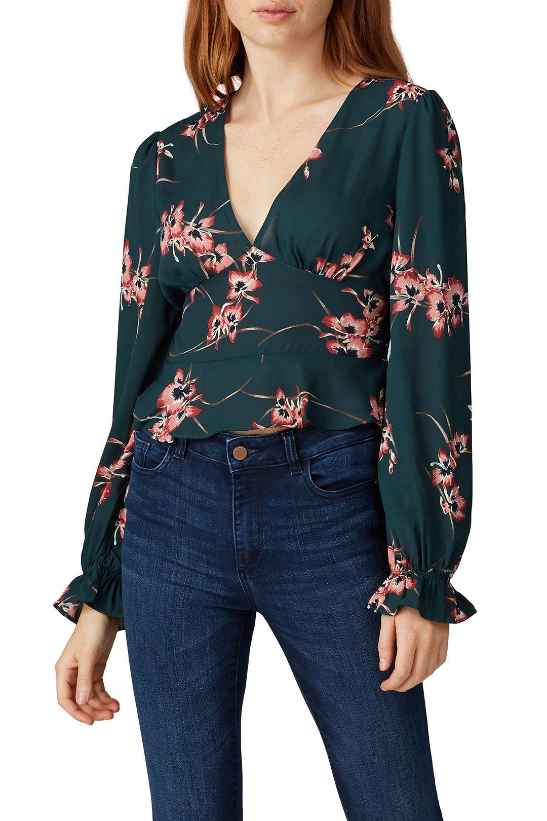 Floral V-Neck Smocked Top by Louna 2