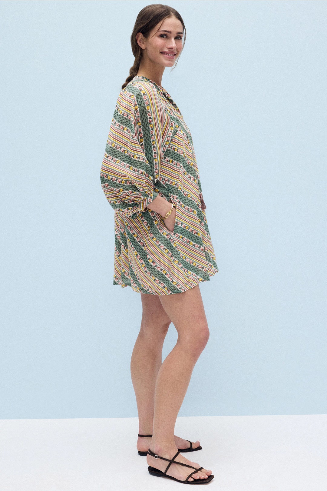 Daisy Striped Floral Dress by MILLE 1