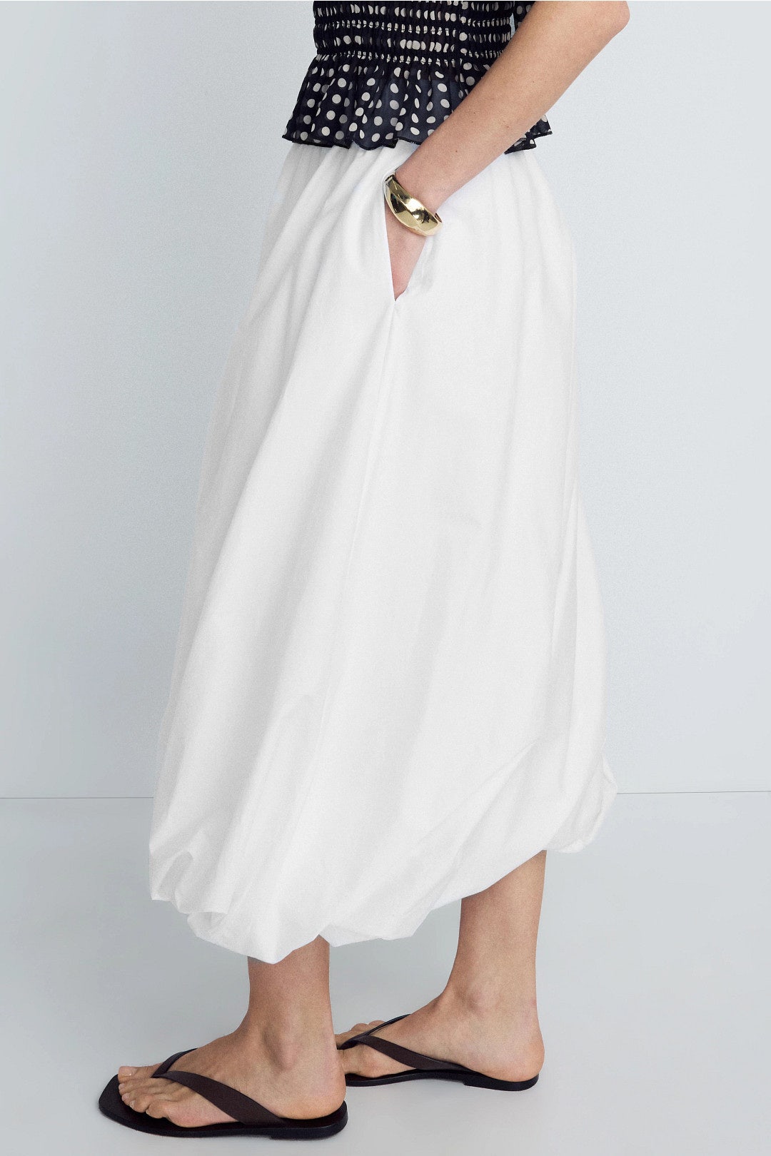 Twist Bubble Midi Skirt by Rosetta Getty x RTR 2
