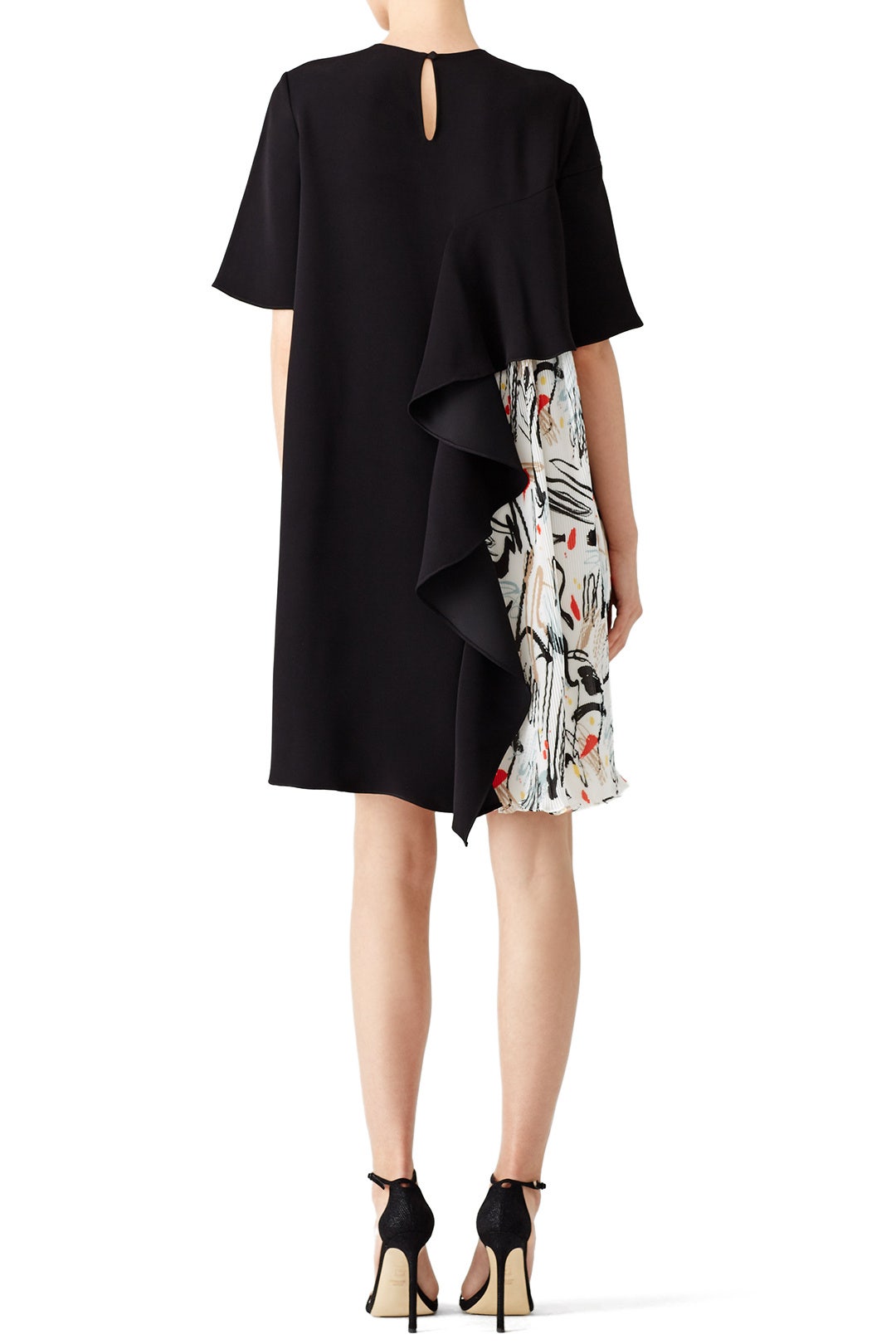 Black Printed Plisse Dress by ADEAM 1