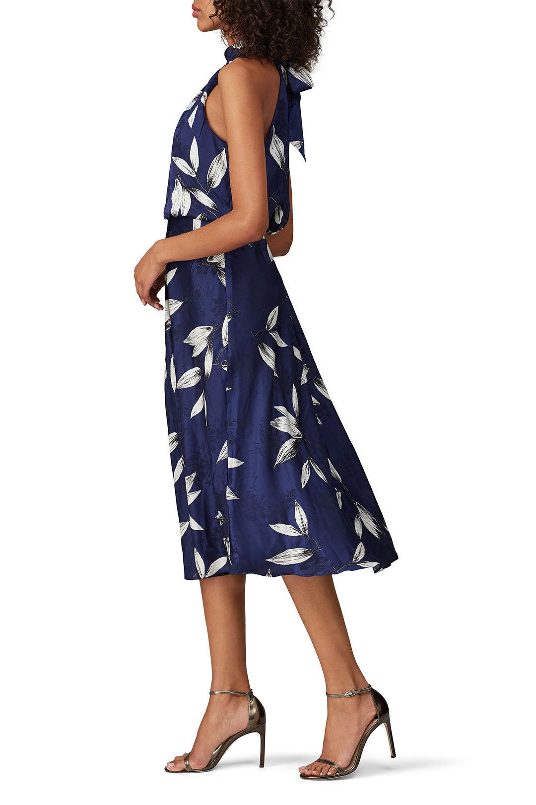 Navy Floral Halter Dress by Adrianna Papell 1