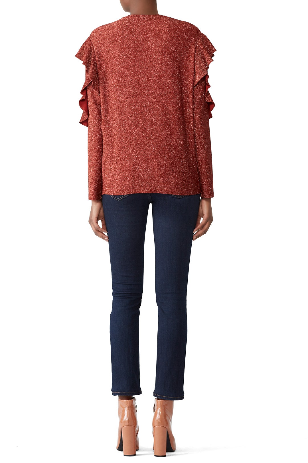 Red Lurex Ruffle Top by Scotch & Soda 1