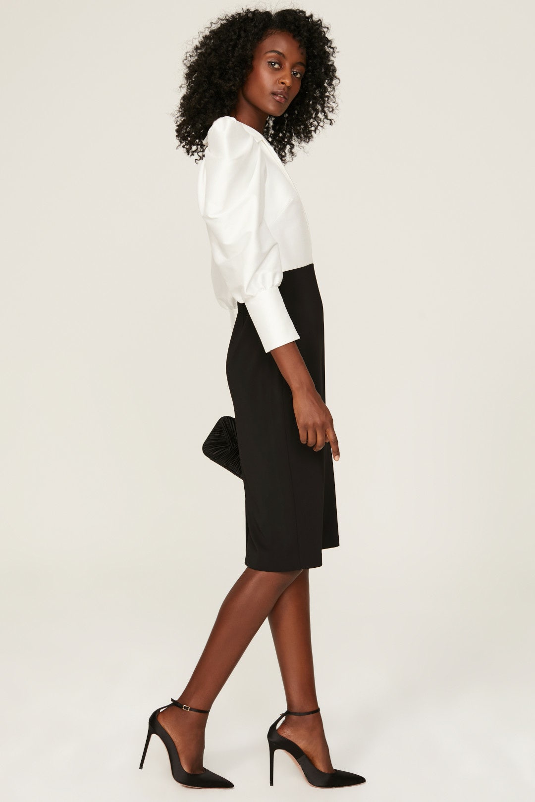 Colorblock Puff Sleeve Dress by Badgley Mischka 1