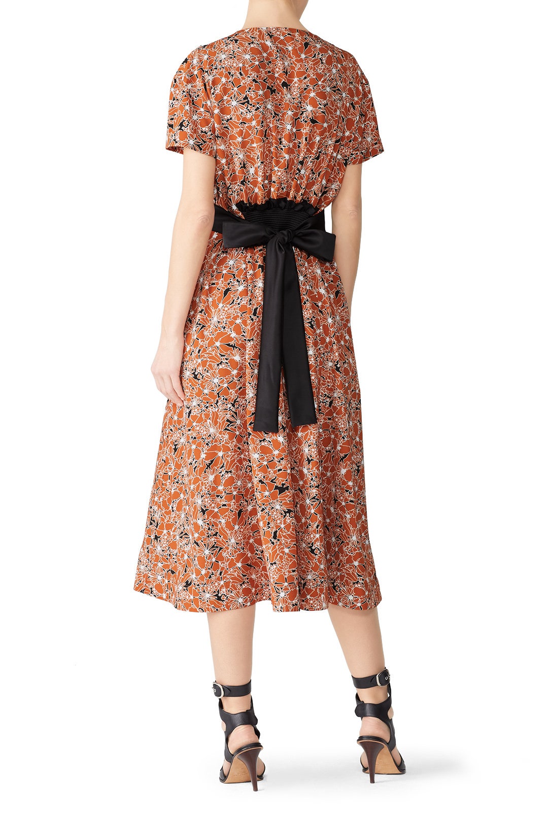 Floral Tie Waist Midi Dress by Cedric Charlier 2