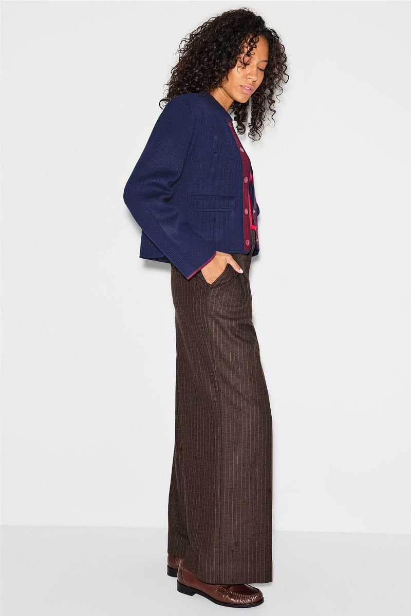 Madouce Navy And Maroon Trim Cardigan by Claudie Pierlot - Photo 1