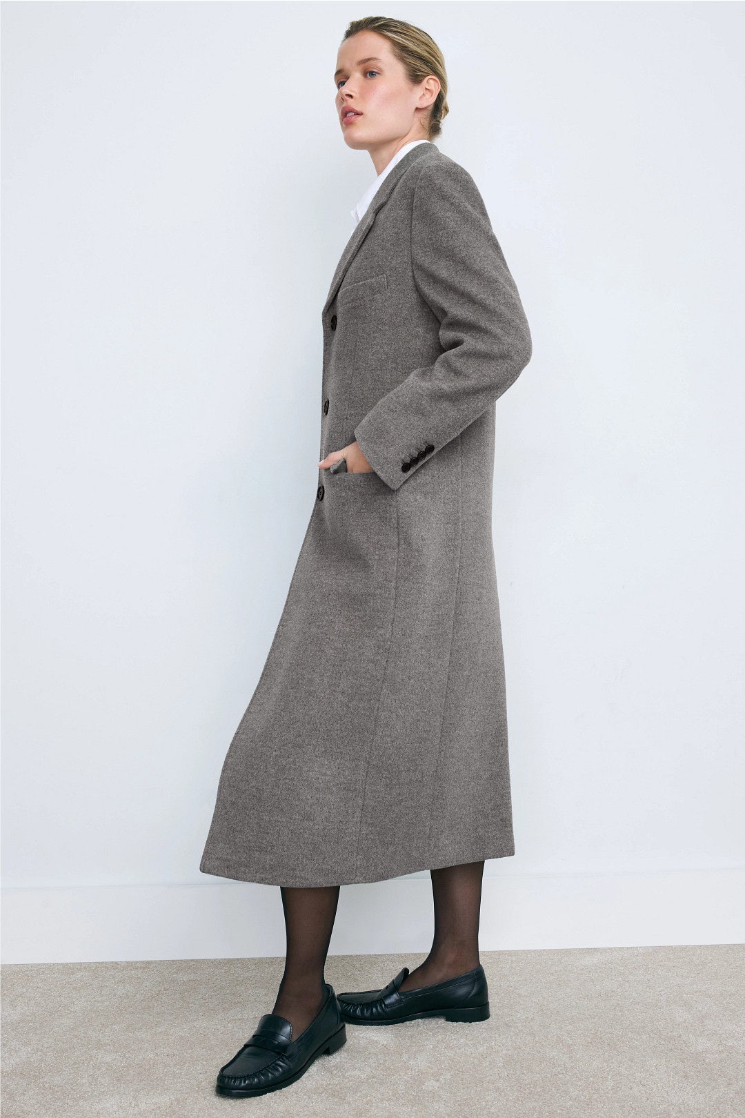 2-Way Three Button Cashmere Coat by DUNST 1