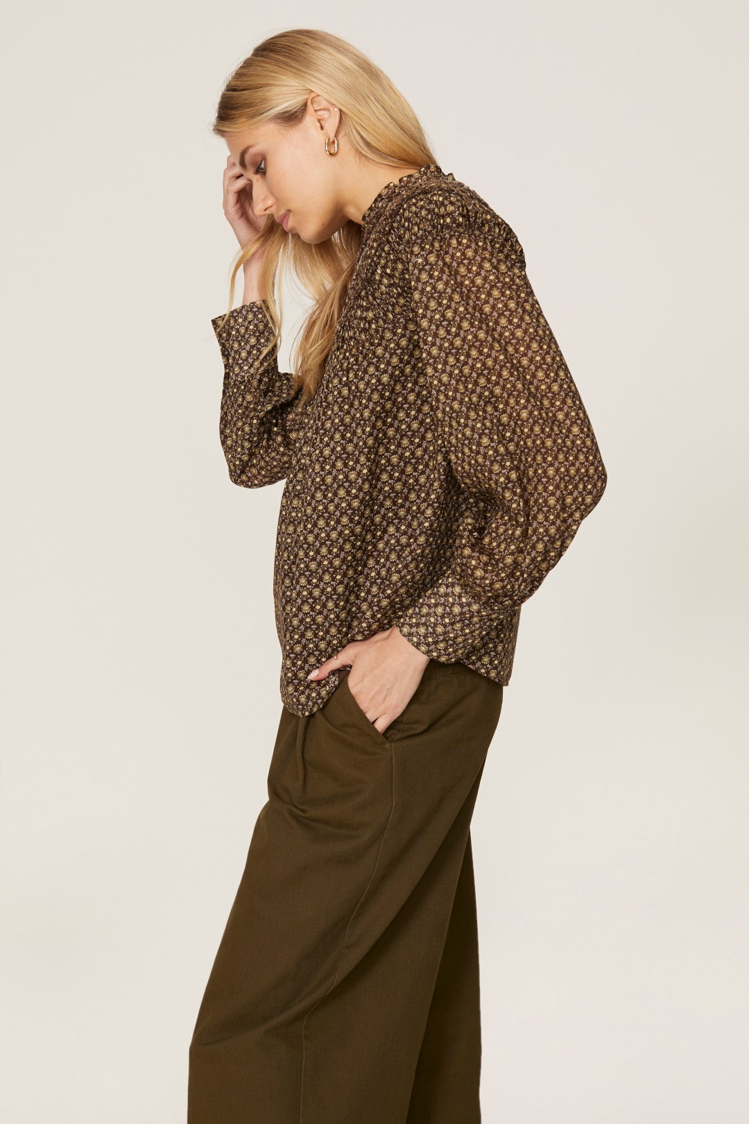 Ruched Neck Floral Top by Rebecca Taylor NYC 2