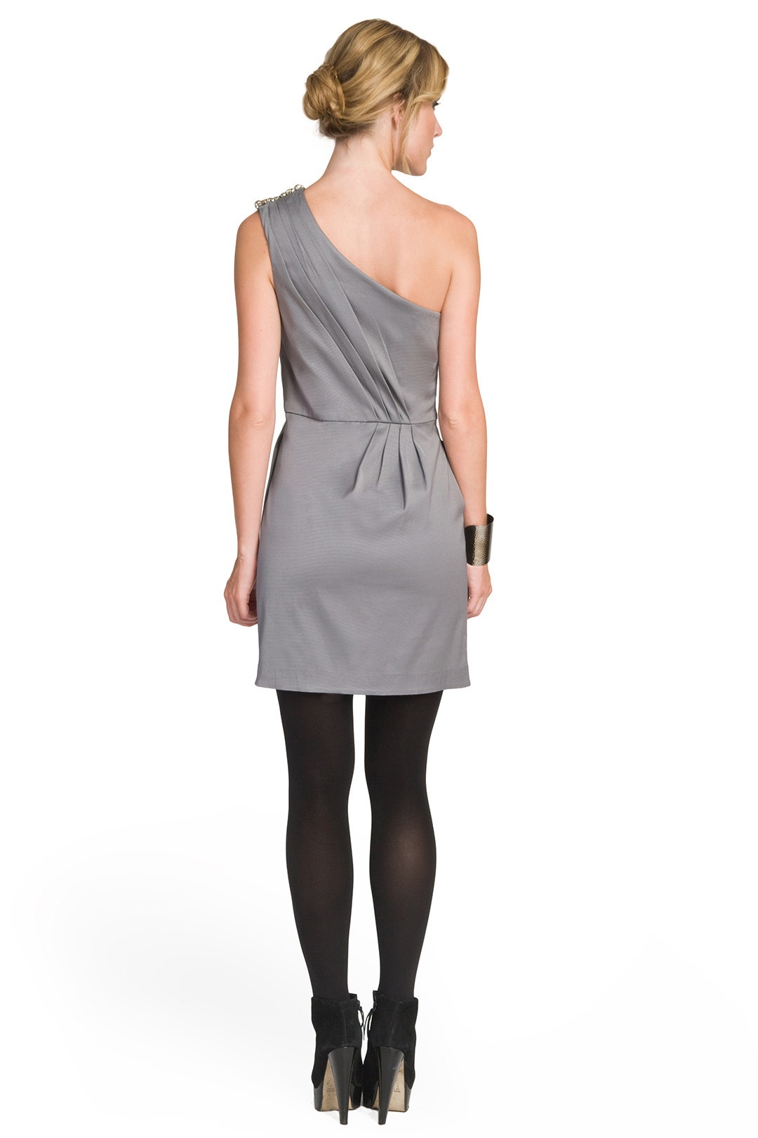 Silver Sensation One Shoulder Dress by Shoshanna 1