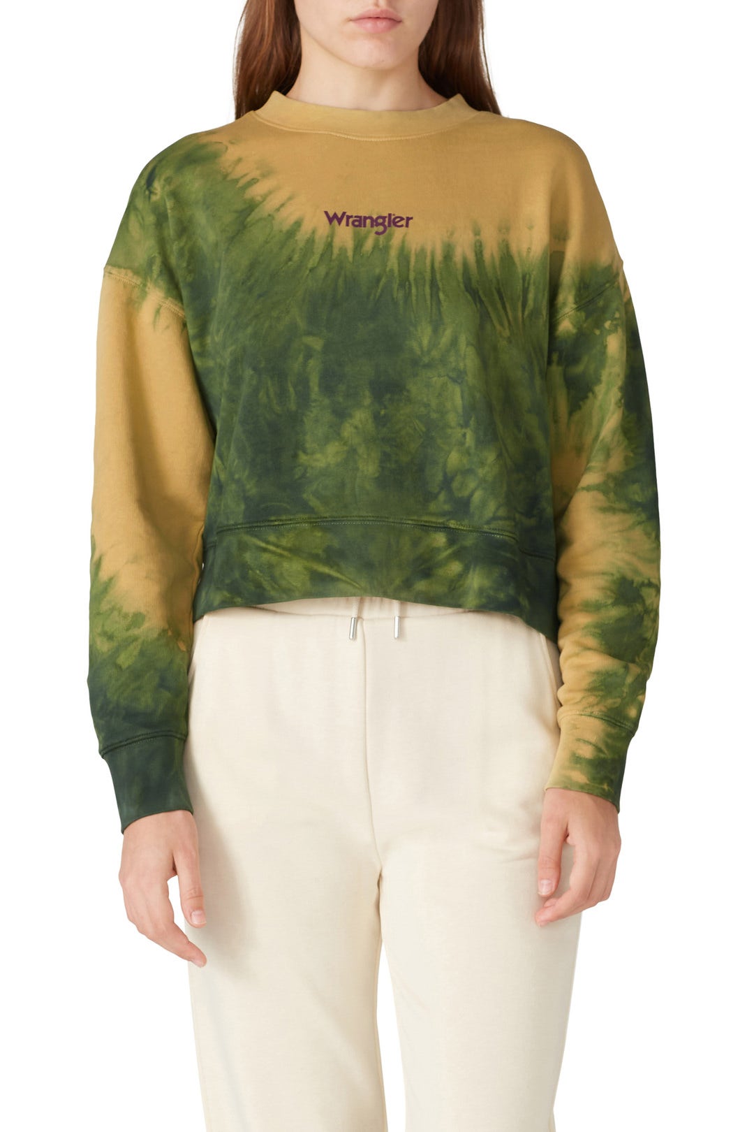 Green Boxy Retro Sweatshirt by WRANGLER 2