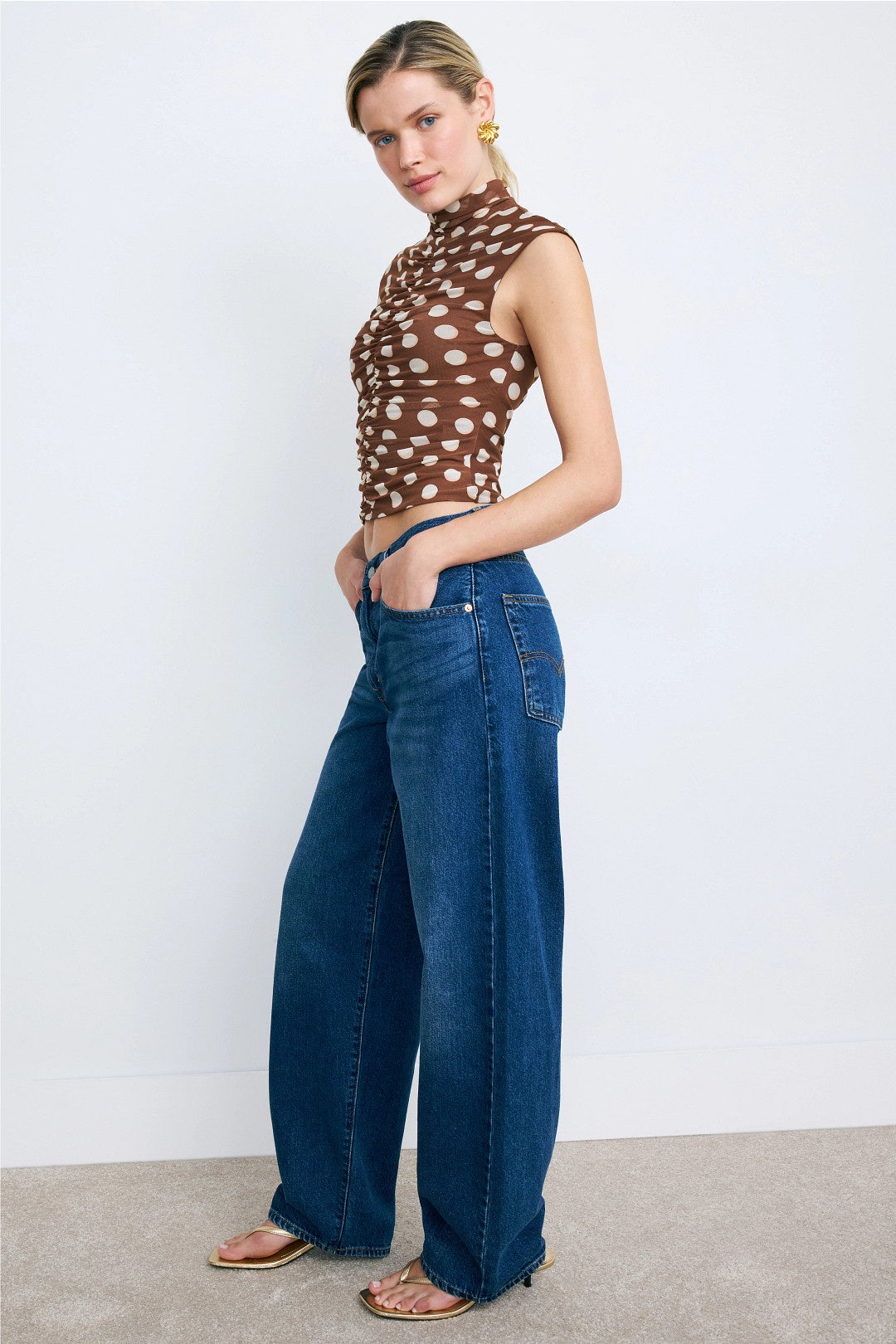 Jolie Turtleneck Ruched Top