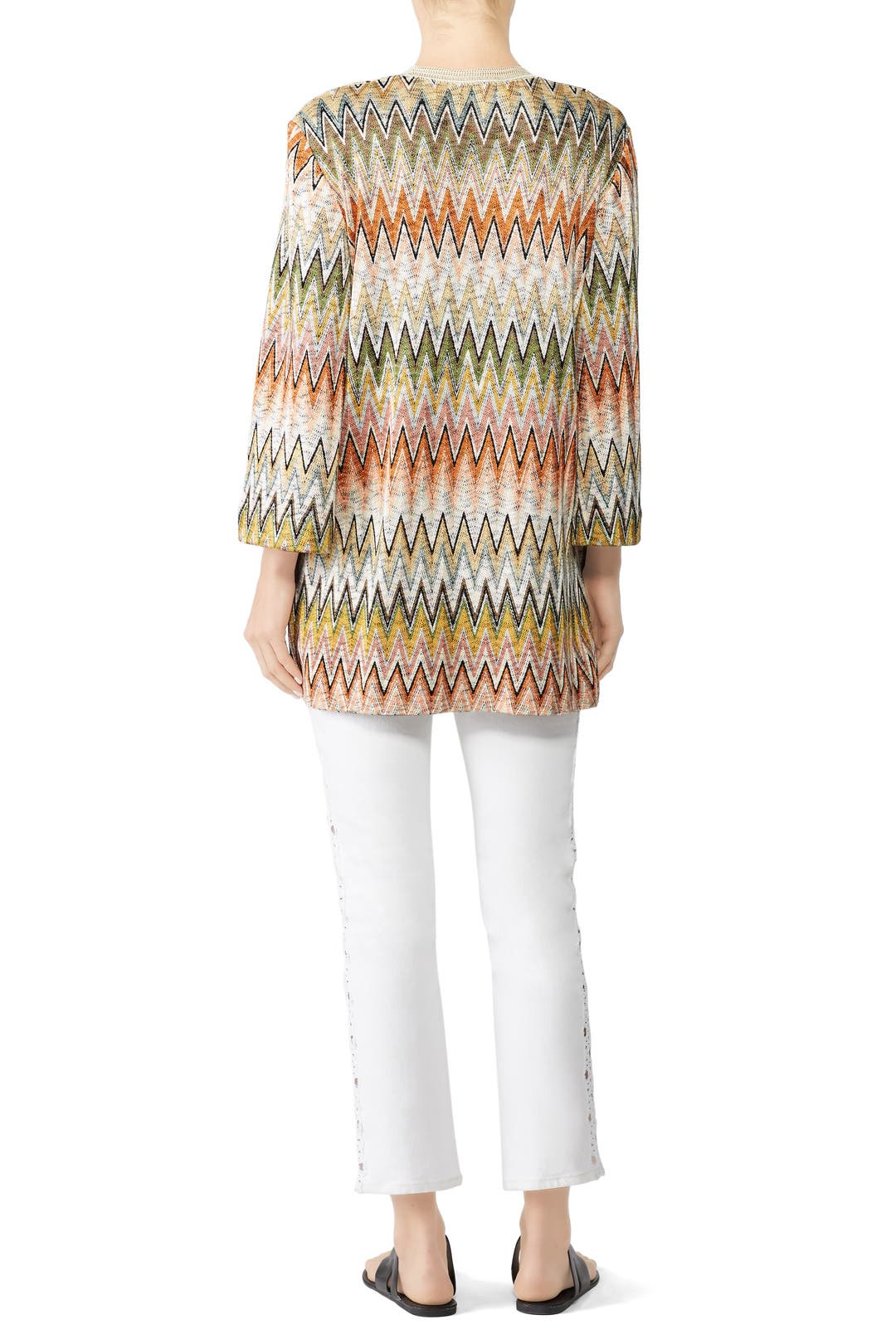 missoni カーディガン 90s Missoni Multi Color Zig Zag Amazing Wool Cardigan Bright