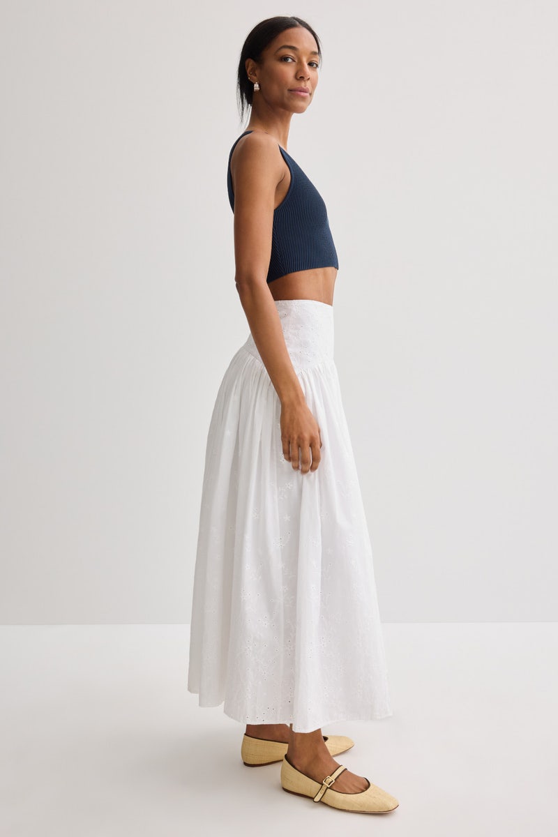 Procida Skirt White Eyelet by Staud - Photo 1